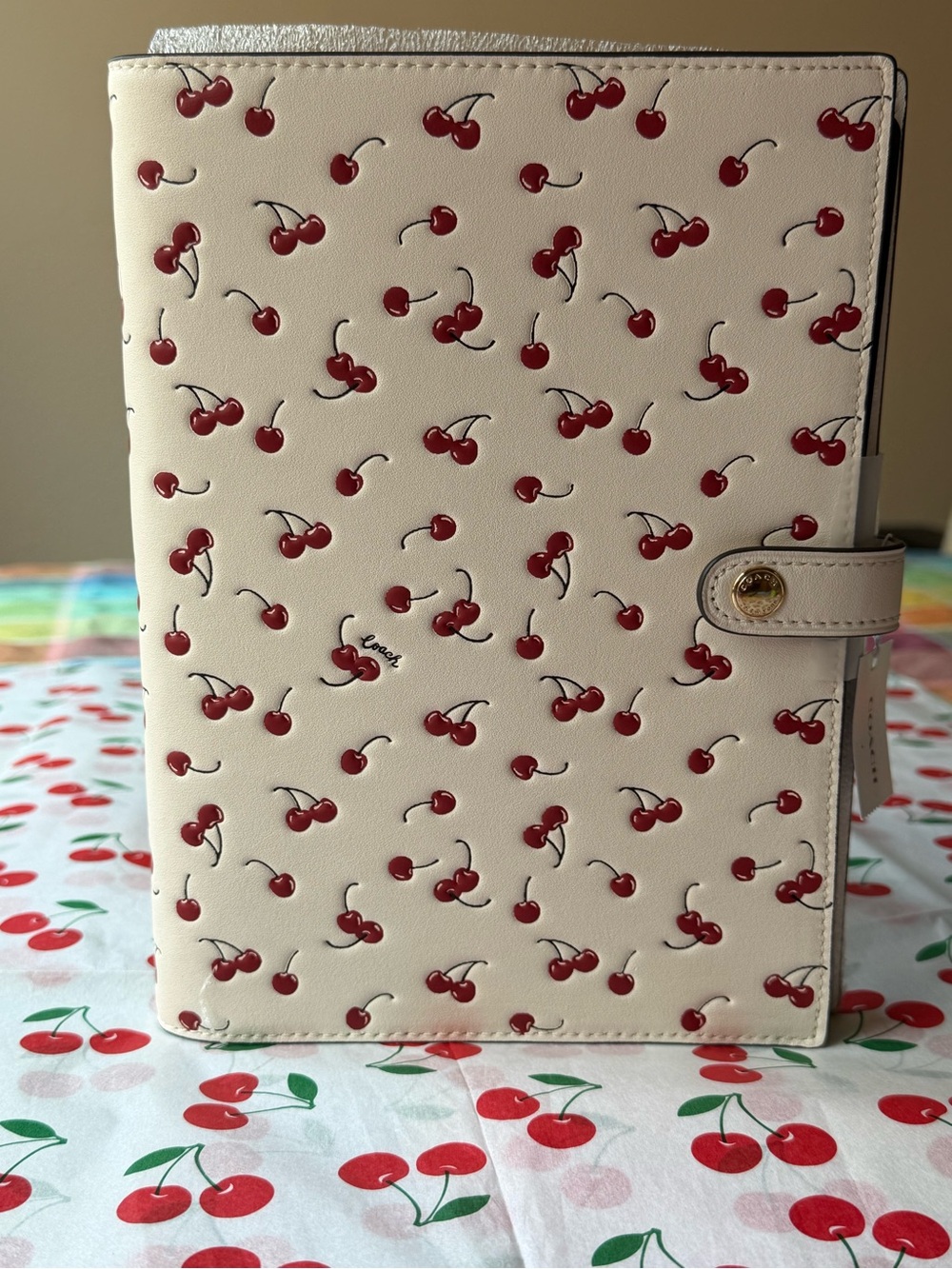 🍒 COACH CHERRY PRINT NOTEBOOK 🍒 NWT 🍒